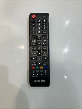 Samsung Black Remote with Red Power Button and Multicolor Function Keys